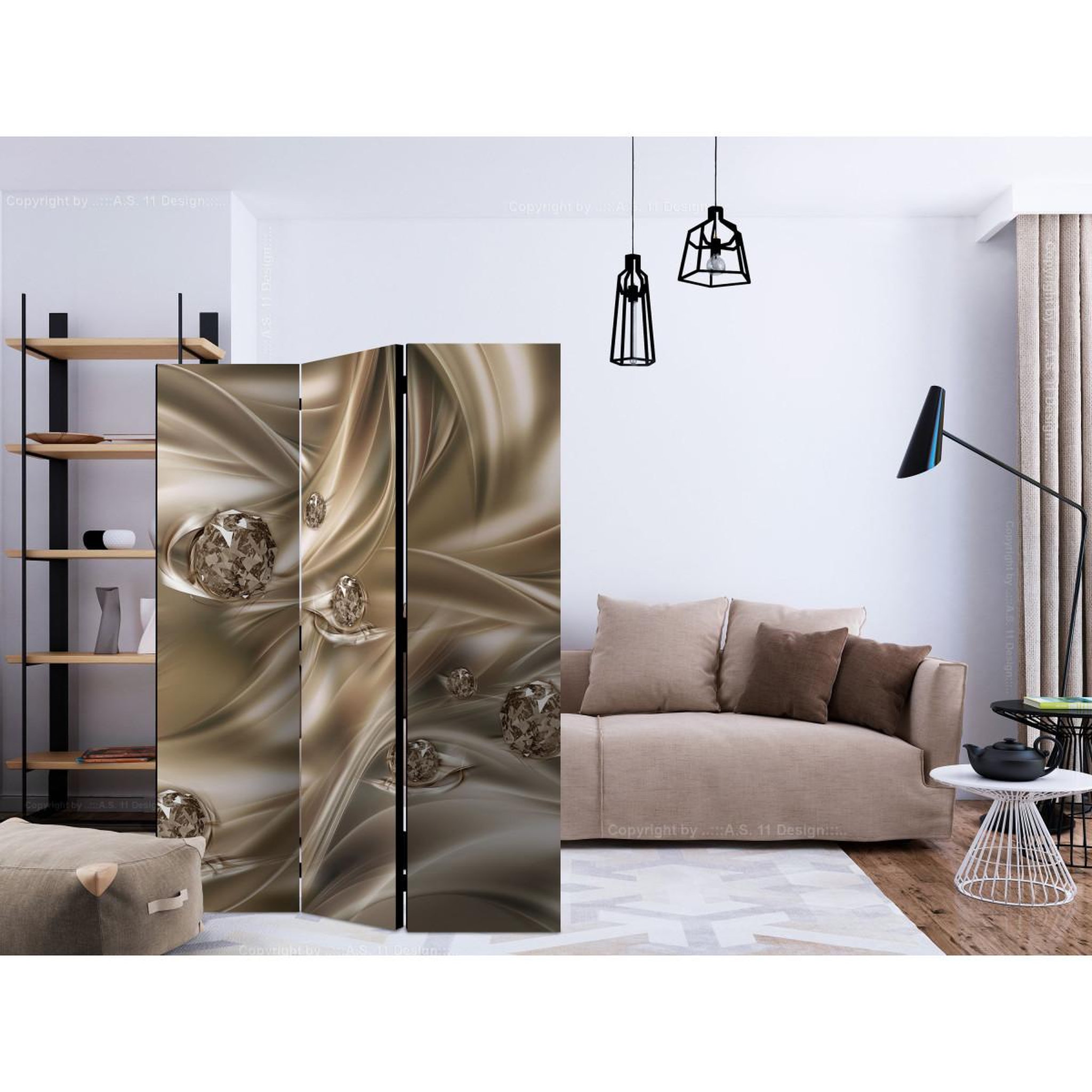 Voir la diapositive 2 : Paris Prix Paravent 3 volets  velvet kiss  135x172cm