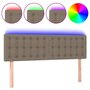 Voir la diapositive 2 : VIDAXL Tete de lit a LED Taupe 144x5x78/88 cm Tissu