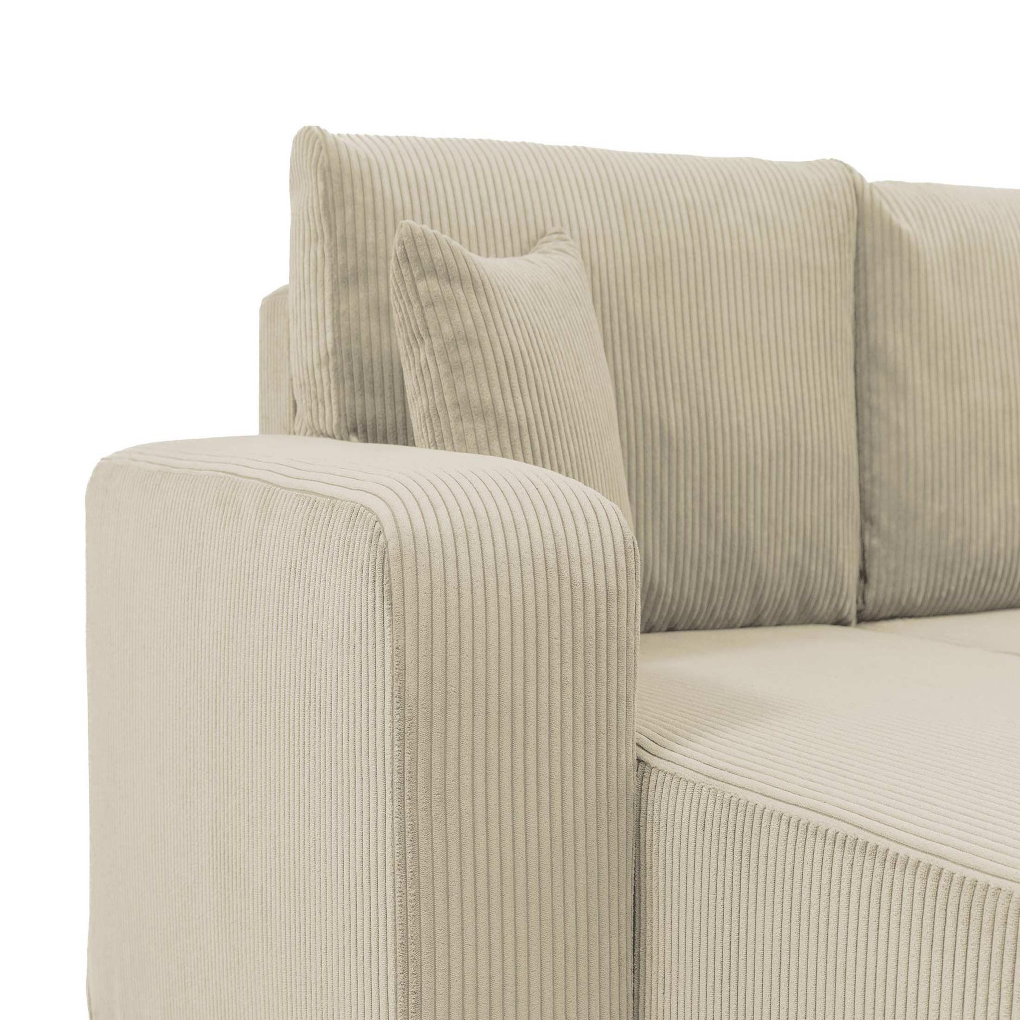 Voir la diapositive 4 : BEST MOBILIER Artemisa - canapé d'angle réversible 4 places - convertible avec coffre - en velours côtelé