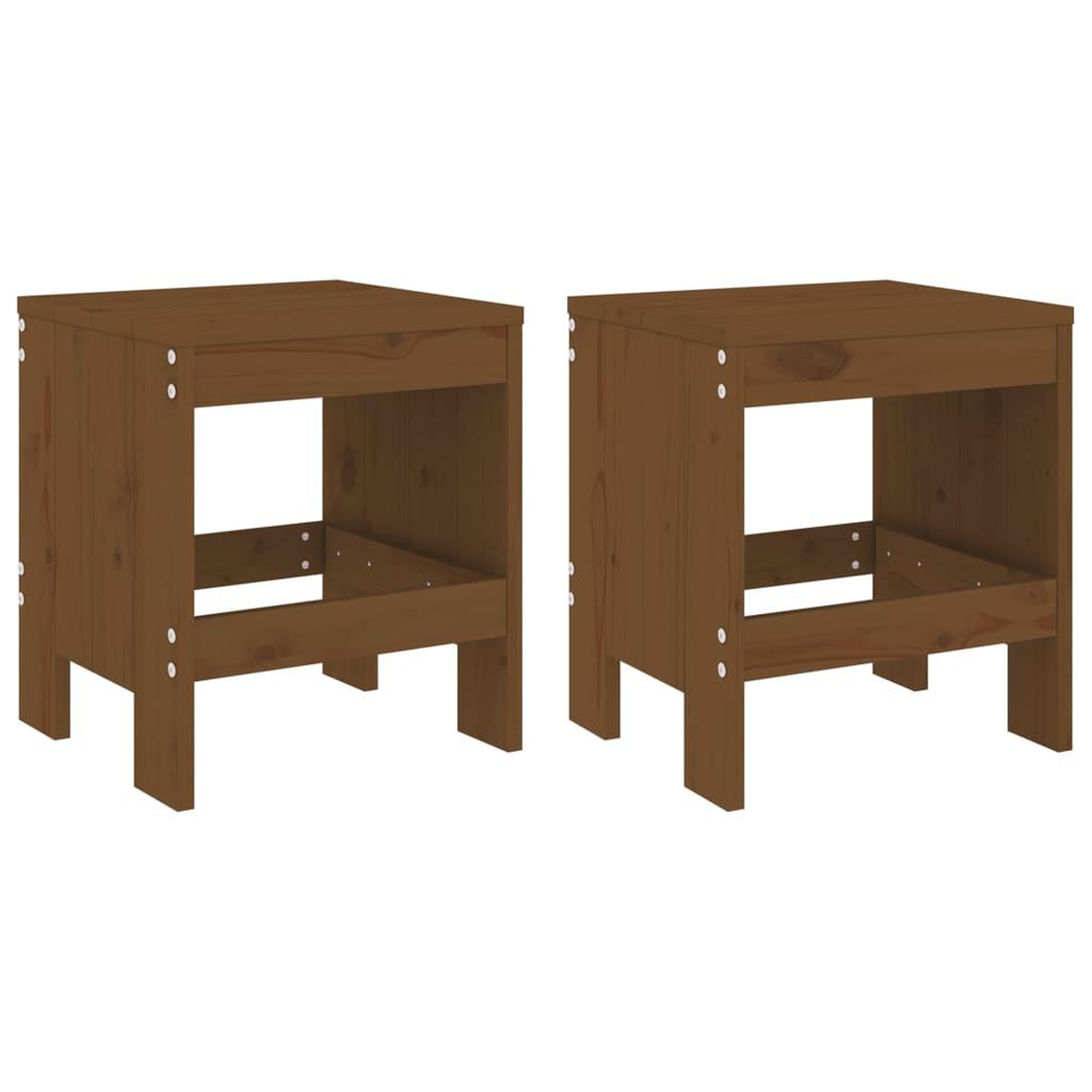 Voir la diapositive 2 : VIDAXL Tabourets de jardin lot de 2 marron miel 40x36x45 cm pin massif