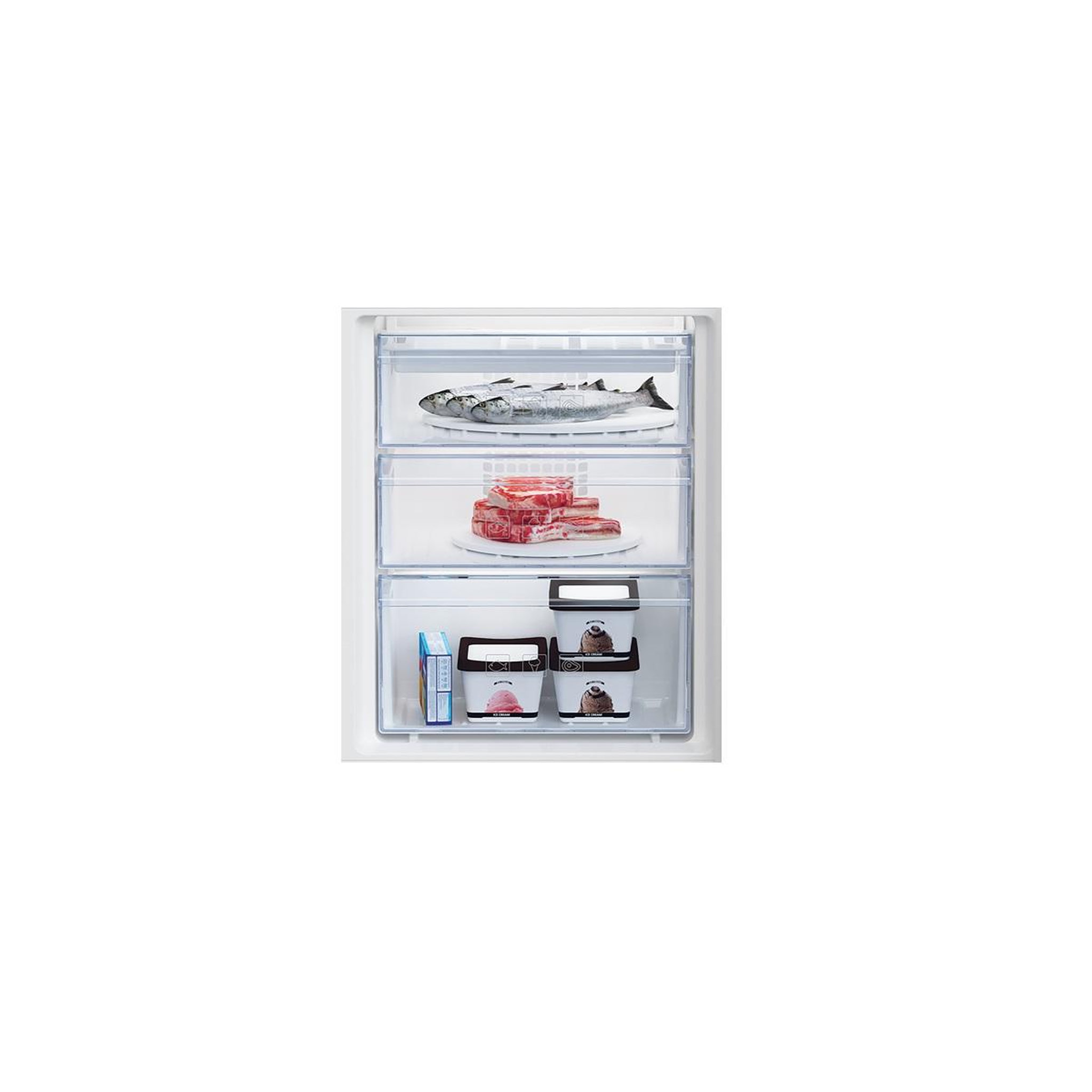 Voir la diapositive 3 : Beko Refrigérateur combiné encastrable à glissière 271l - BCSA285K4SFN