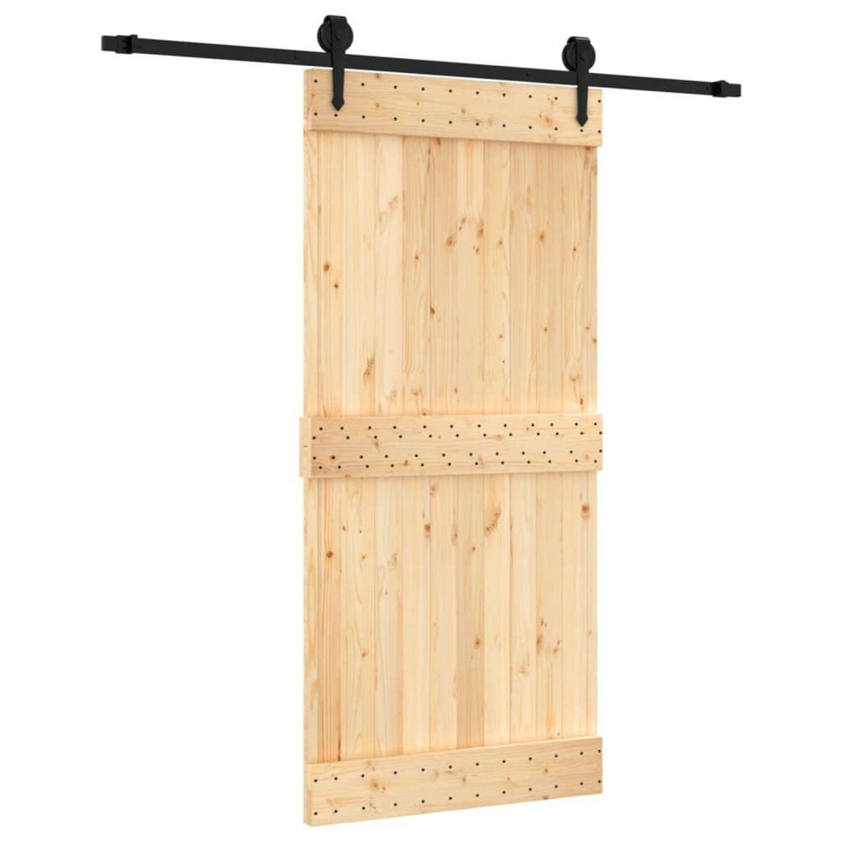 VIDAXL Porte coulissante et kit de quincaillerie 95x210 cm pin massif