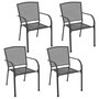 Voir la diapositive 1 : VIDAXL Chaises d'exterieur lot de 4 Design maille Anthracite Acier
