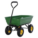HOMCOM Chariot de jardin a main garden cart truck cuve basculante max. 200 Kg