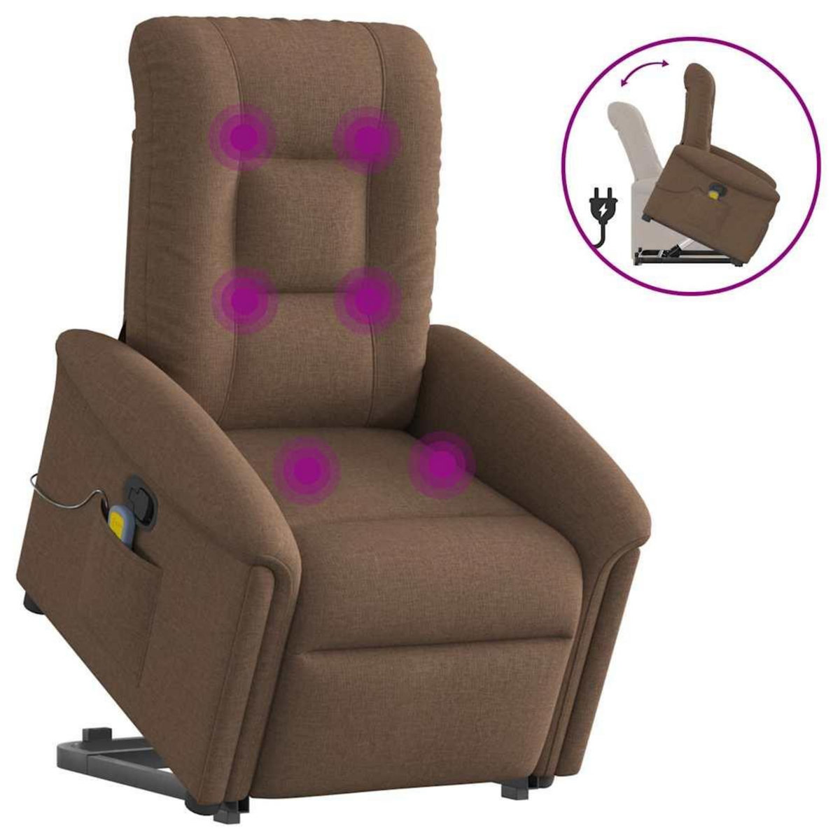 VIDAXL Fauteuil de massage inclinable Marron Tissu