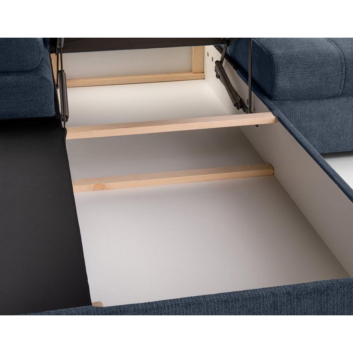 BEST MOBILIER Bianca - canapé d'angle gauche 4 places convertible avec coffre en tissu texturé