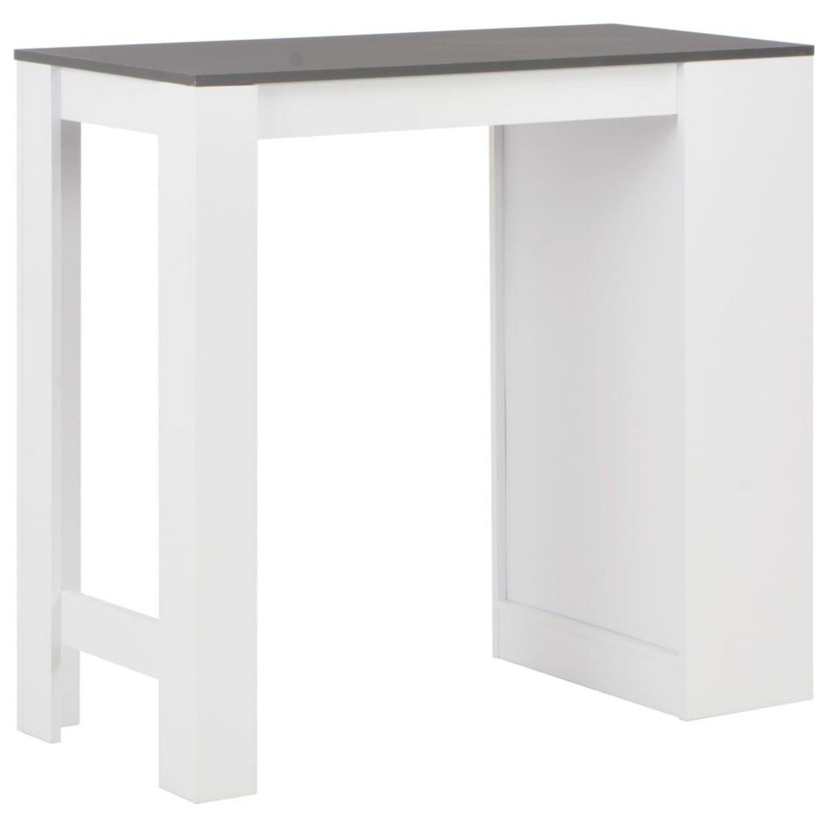 VIDAXL Table de bar avec etagere Blanc 110x50x103 cm