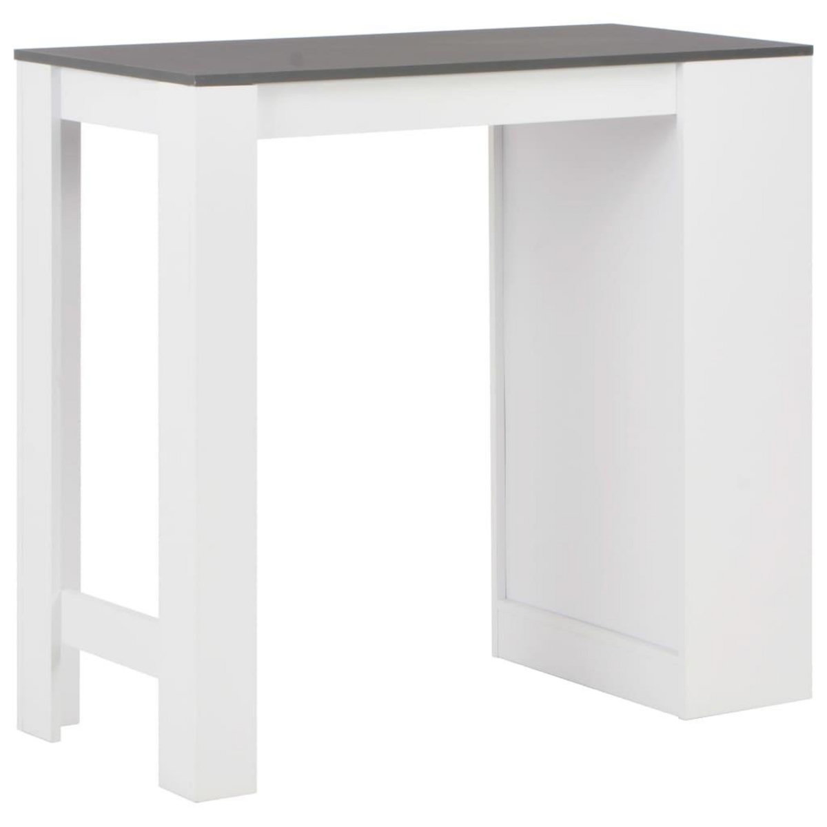 VIDAXL Table de bar avec etagere Blanc 110x50x103 cm