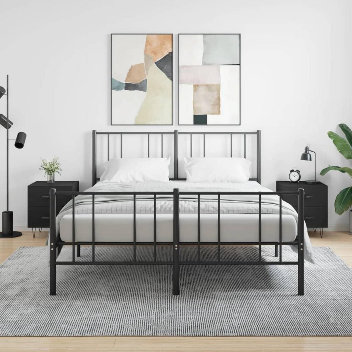 VIDAXL Tables de chevet 2 pcs noir 40x35x47,5 cm bois d'ingenierie