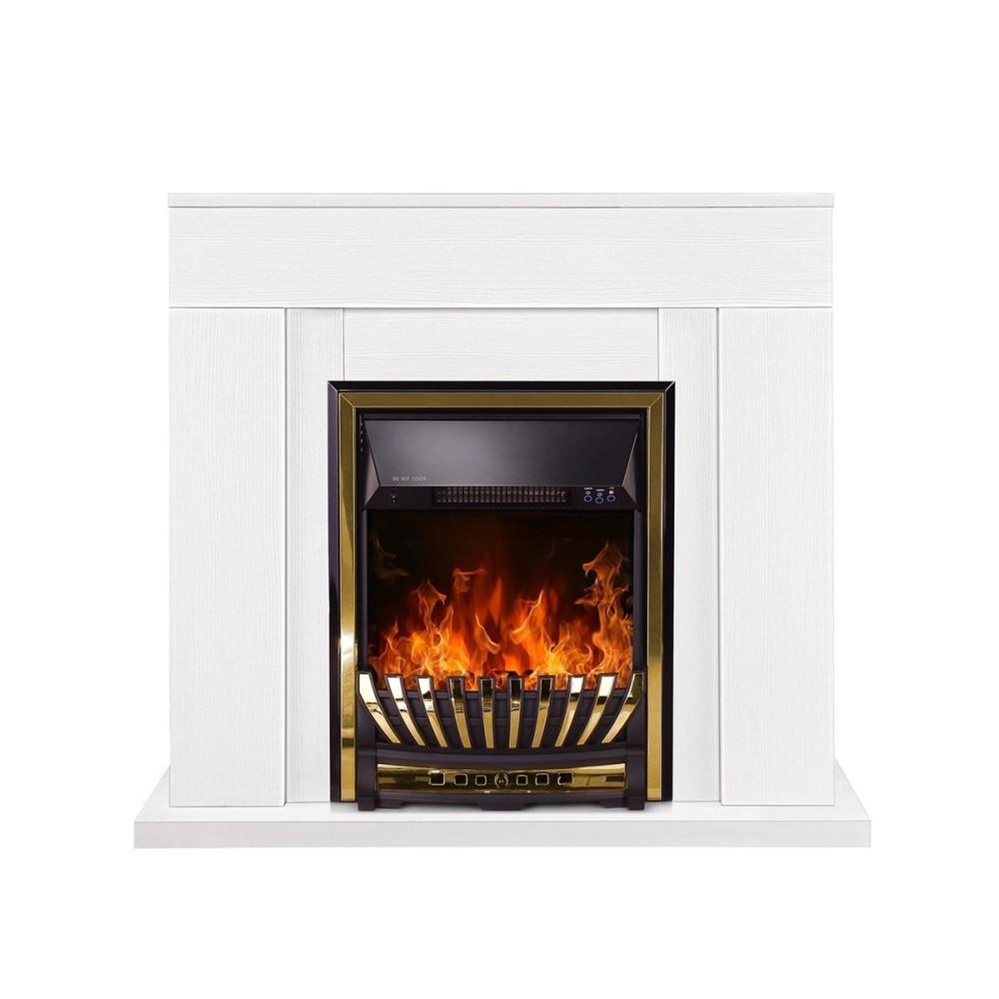 ARTFLAME Cheminée électrique sur pied - agnes blanc & meridian - 2000 w - flamme led orange - style classique