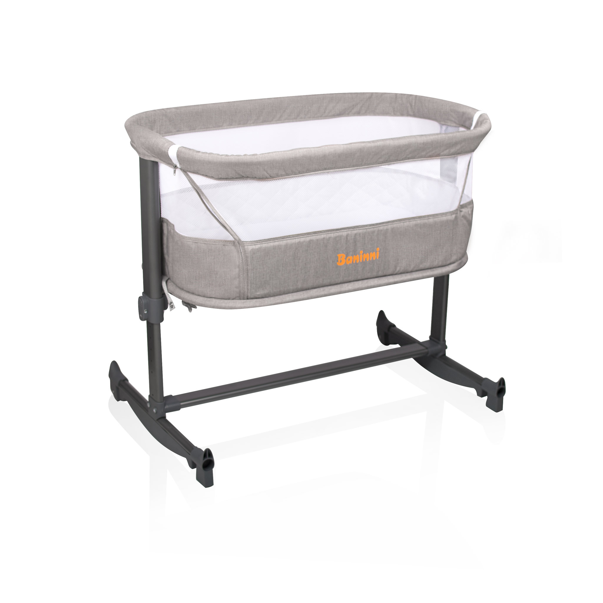 Voir la diapositive 1 : BANINNI Berceau balancelle cododo réglable beige Nesso