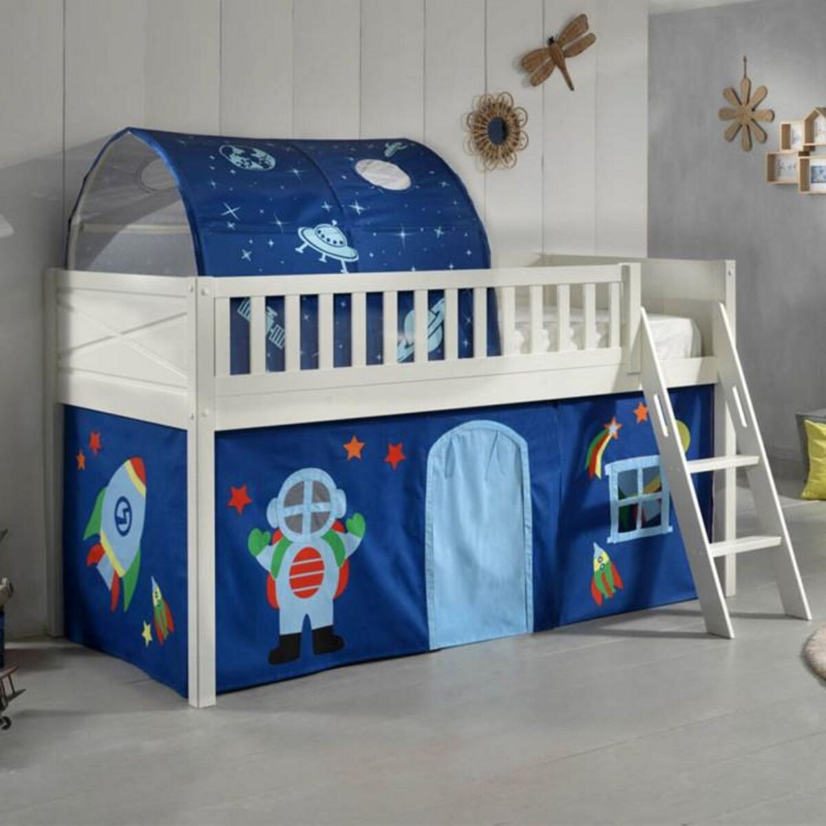 Paris Prix Lit Enfant Tente & Tunnel  Scott Astro  90x200cm Blanc