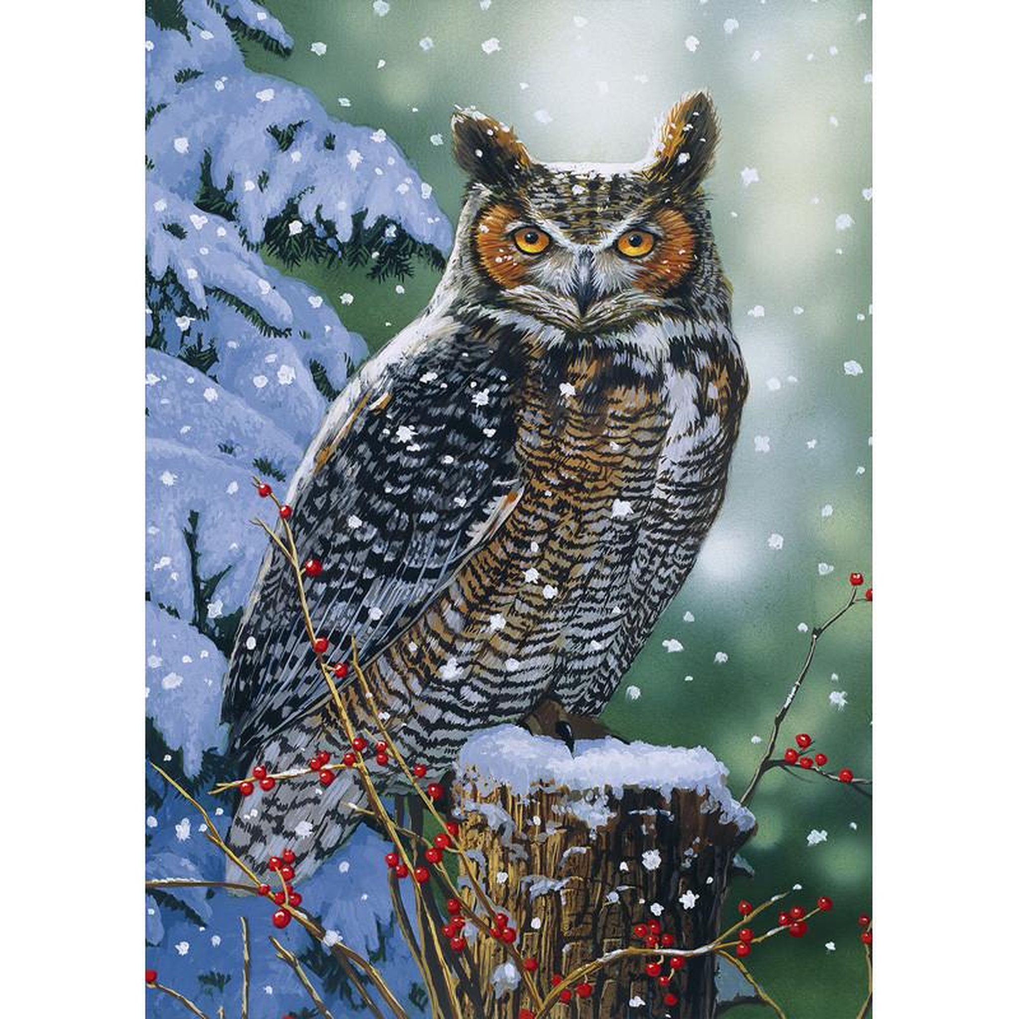 Voir la diapositive 2 : ALIZE Puzzle 500 pièces Hibou en hiver – Paysage hivernal – Adulte – Alizé
