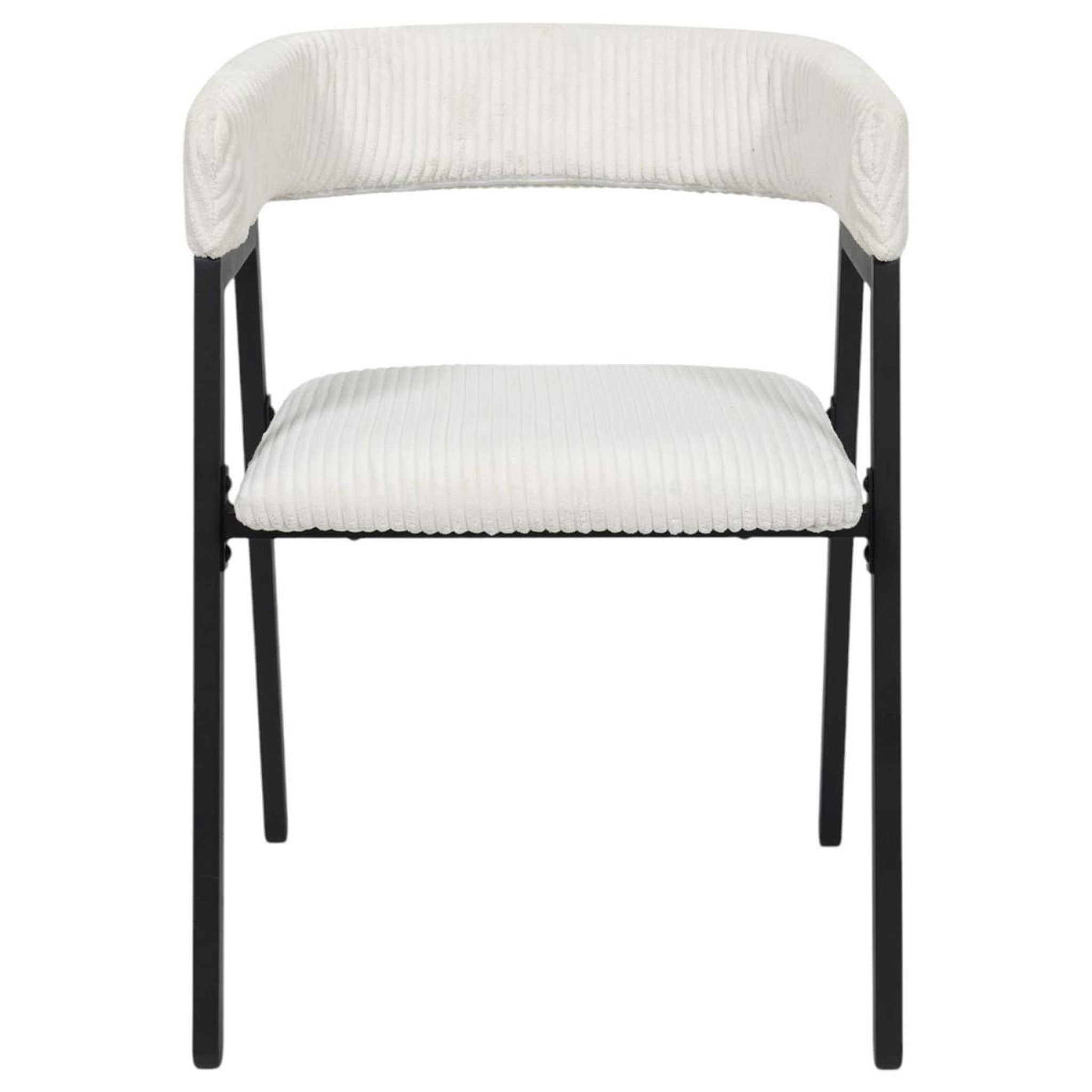 Voir la diapositive 3 : The Home Deco Factory Lot de 2 chaises design côtelé  scott  71cm beige