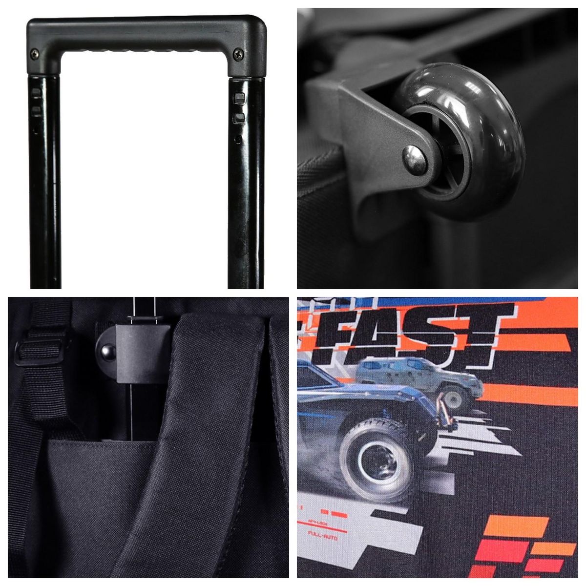 Bagtrotter BAGTROTTER Cartable à roulettes 38 cm Fast And Furious Noir