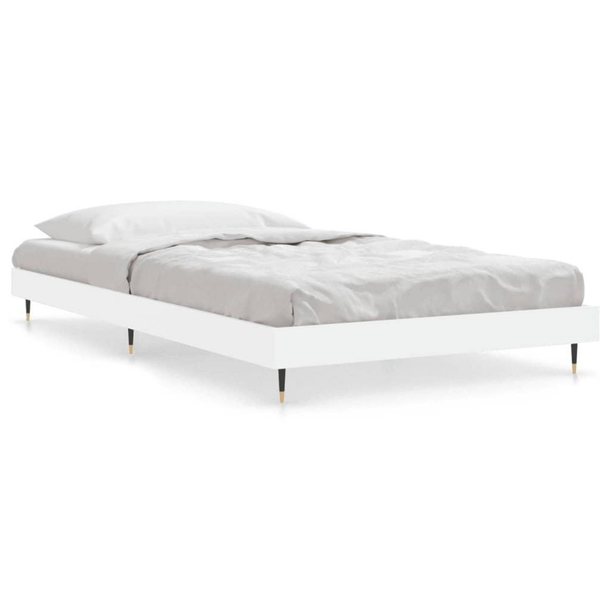 VIDAXL Cadre de lit sans matelas blanc 90x200 cm bois d'ingenierie