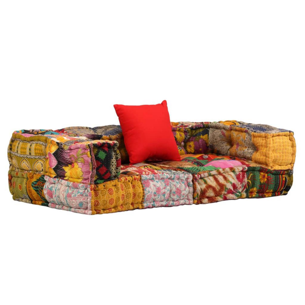 VIDAXL Pouf modulaire a 2 places Patchwork Tissu