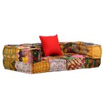 VIDAXL Pouf modulaire a 2 places Patchwork Tissu
