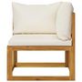 Voir la diapositive 5 : VIDAXL Salon de jardin 4 pcs avec coussin Creme Bois d'acacia solide