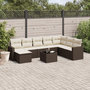 Voir la diapositive 1 : VIDAXL Salon de jardin avec coussins 9 pcs marron resine tressee