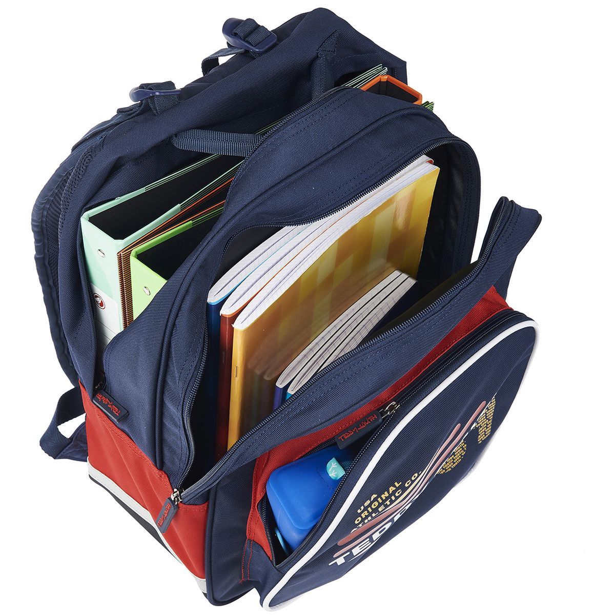 TEDDY SMITH Sac à dos 2 compartiments bleu et rouge