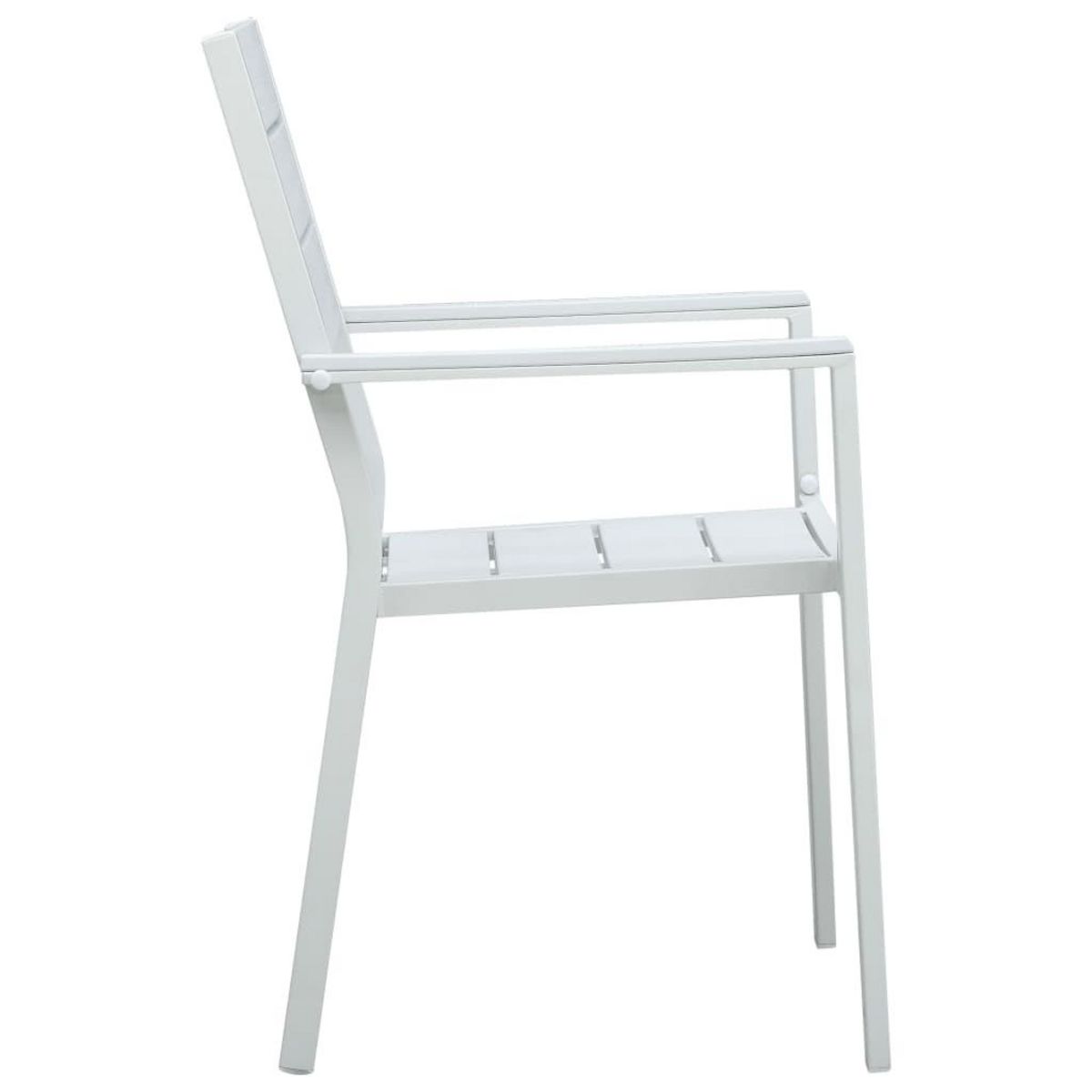 VIDAXL Chaises de jardin lot de 4 Blanc PEHD Aspect de bois
