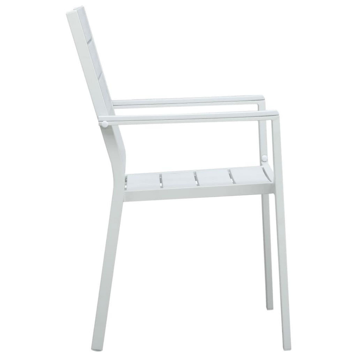 VIDAXL Chaises de jardin lot de 4 Blanc PEHD Aspect de bois