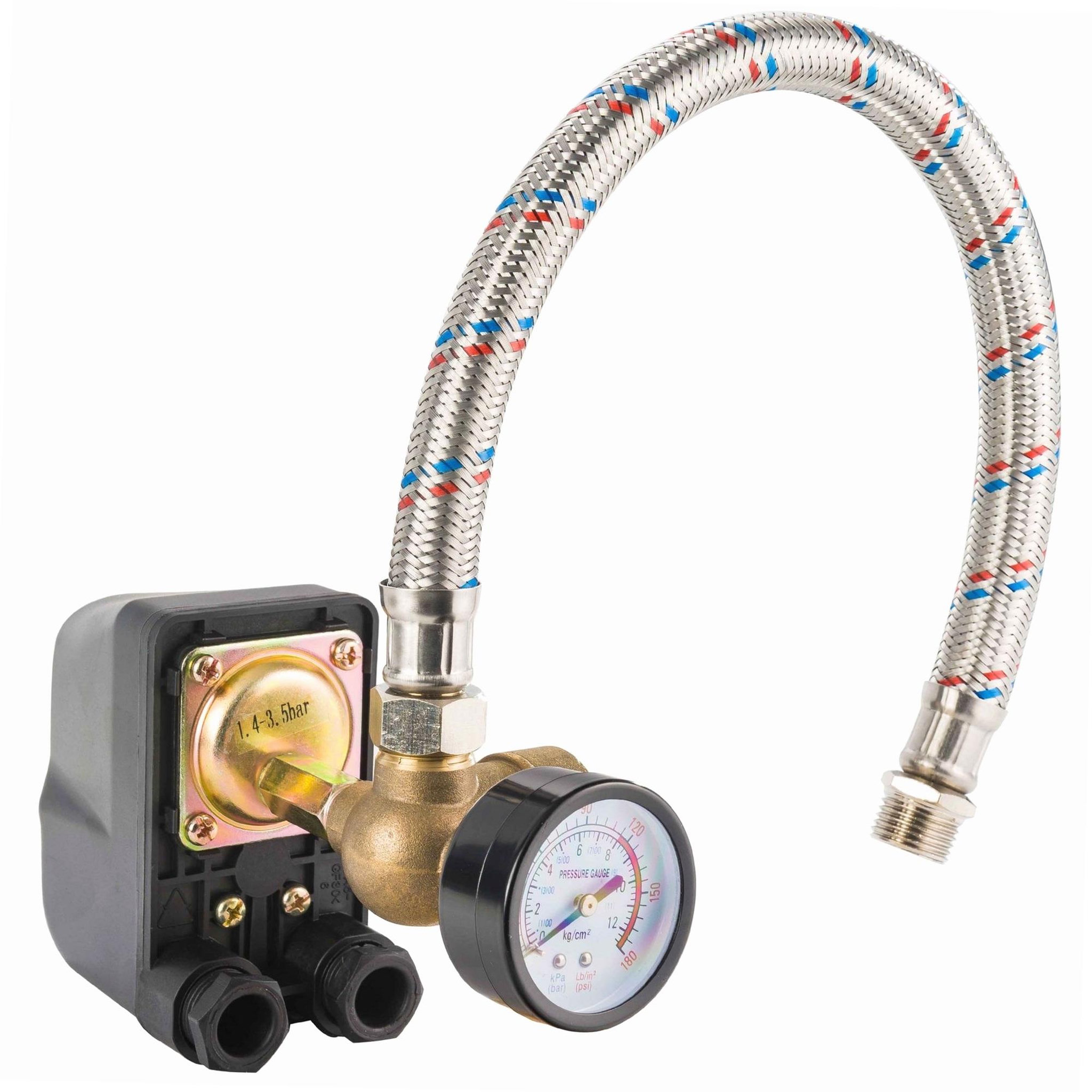 Ribiland Pressostat surpresseur avec mano et flexible
