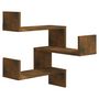 Voir la diapositive 3 : VIDAXL Etageres d'angle murales 2 pcs Chene fume 40x40x50 cm Bois