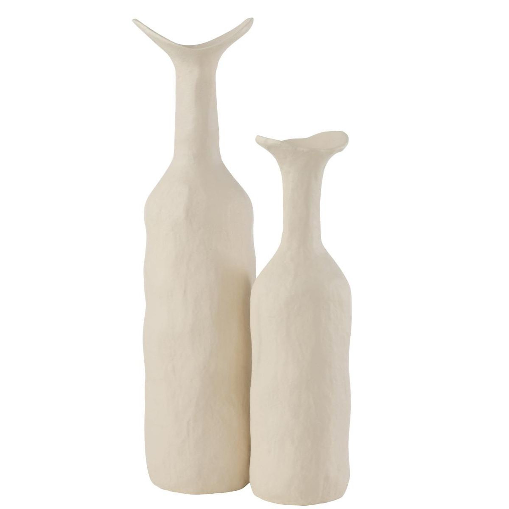 Voir la diapositive 2 : J-LINE Vase déco en métal  agra  50cm blanc