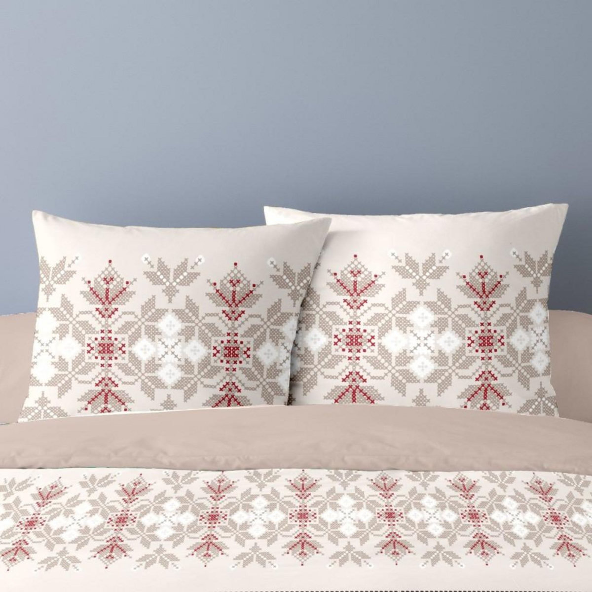 Dourev Housse de couette Flanelle 240x220 NEVADA + 2 taies