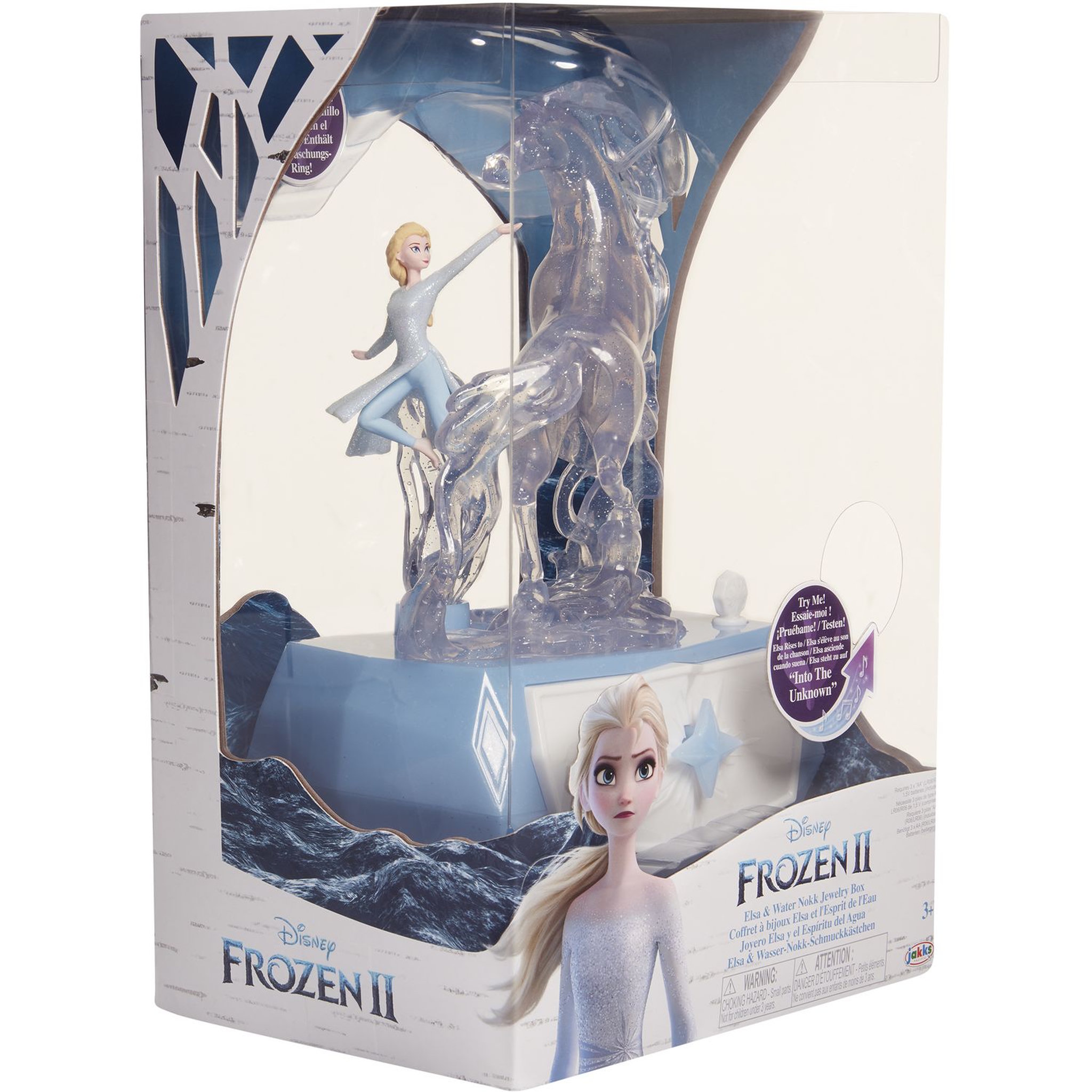 Voir la diapositive 5 : JAKKS PACIFIC Boîte à bijoux musicale et lumineuse Elsa et Nokk La reine des neiges