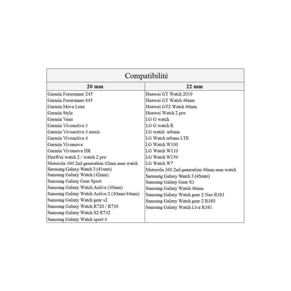 IBROZ Bracelet Samsung/Huawei SoftTouch 20mm bleu