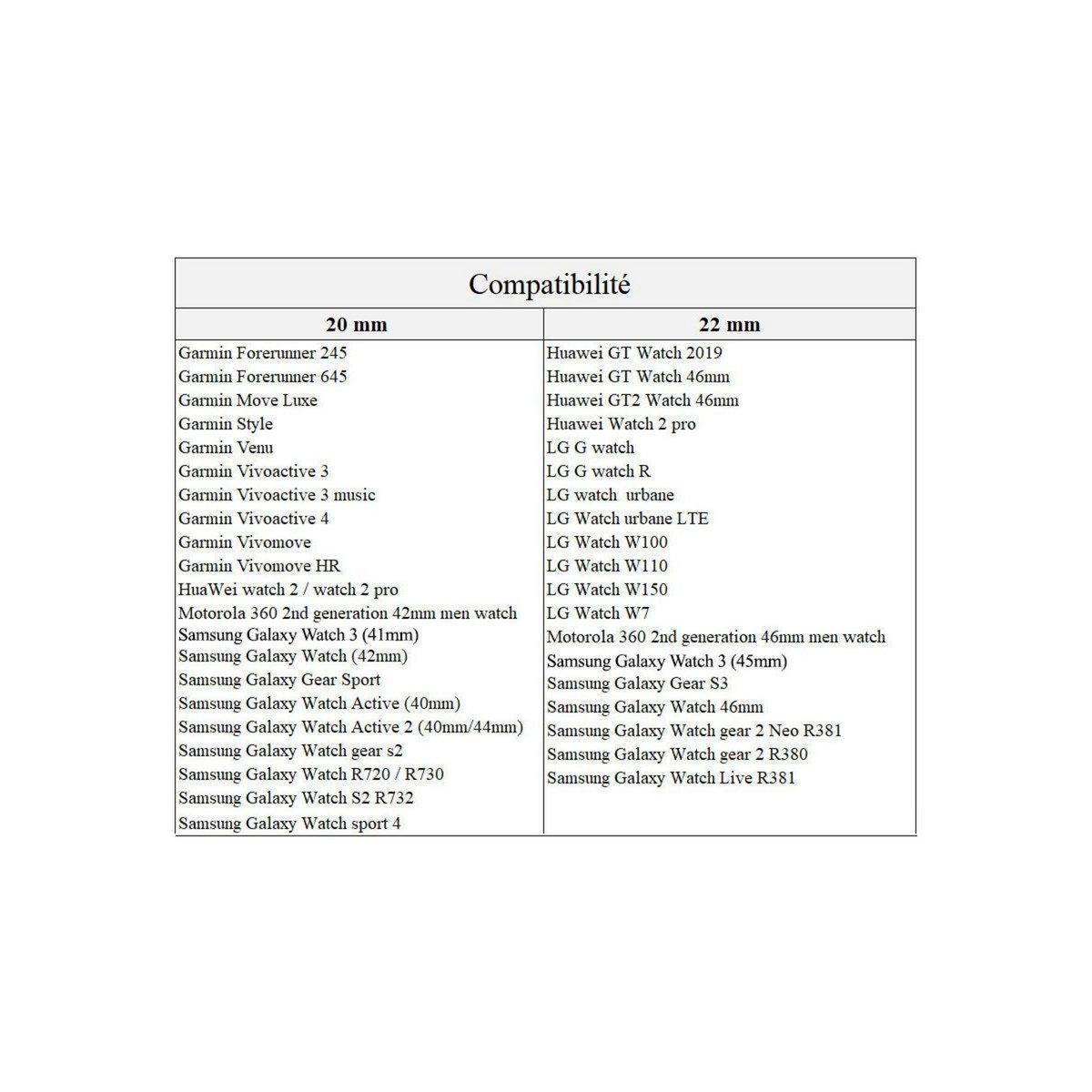 IBROZ Bracelet Samsung/Huawei SoftTouch 20mm bleu