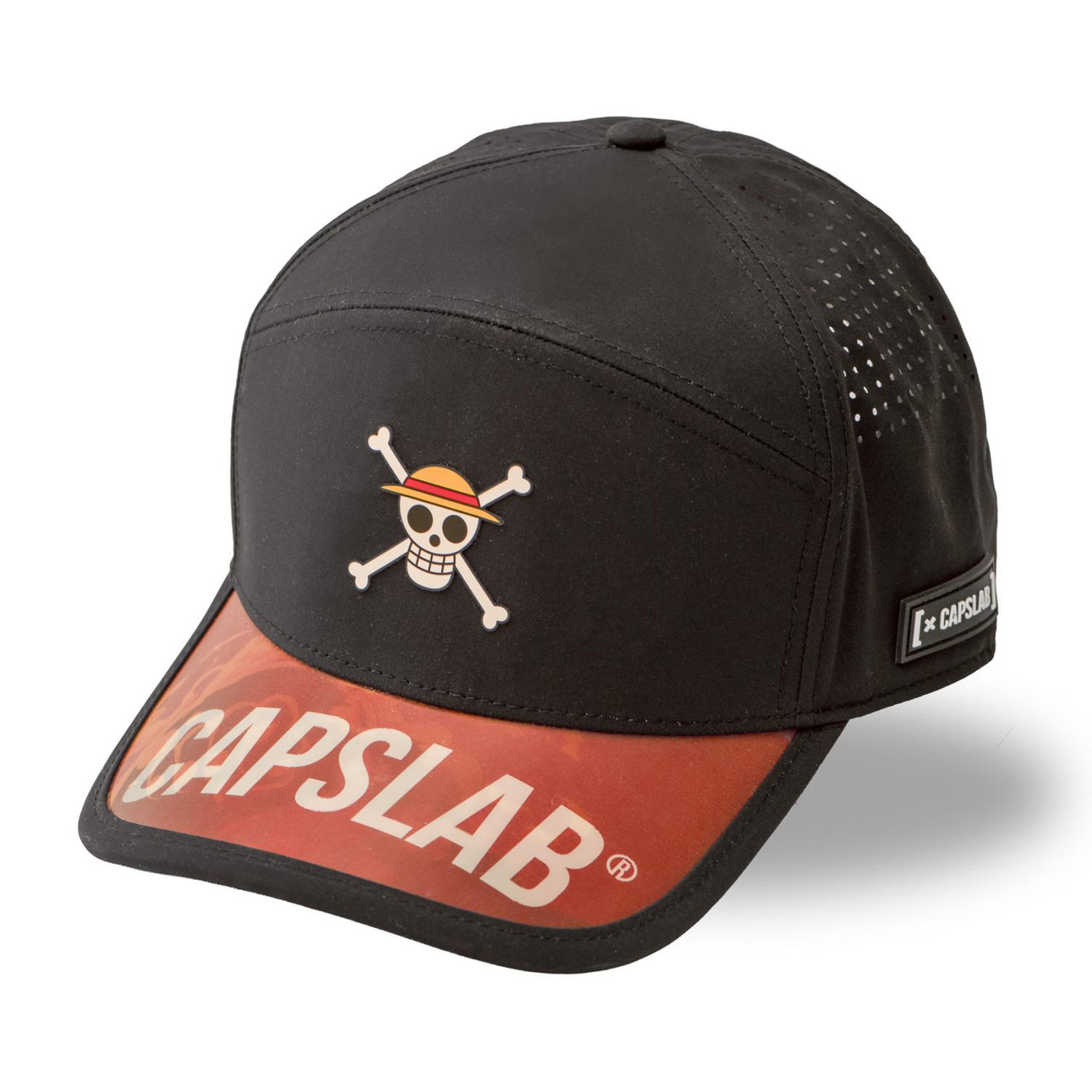 CAPSLAB Casquette 6 Pans visière 3D One Piece Pirates. Coloris disponibles : Noir
