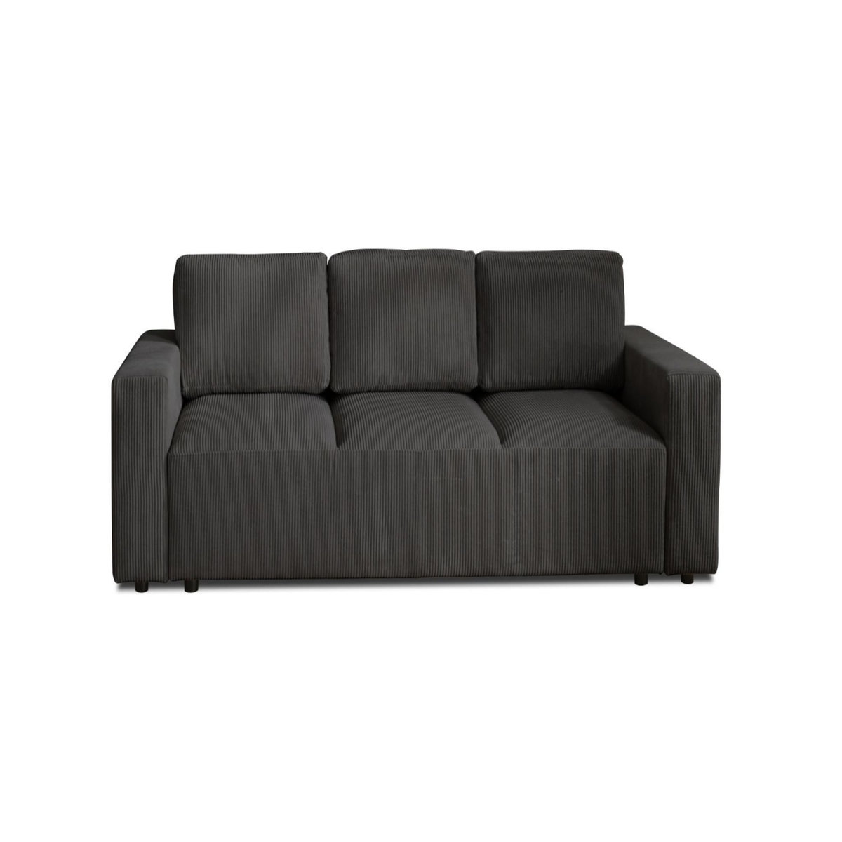 LISA DESIGN Livy - canapé droit convertible - avec coffre - en velours côtelé - 3 places