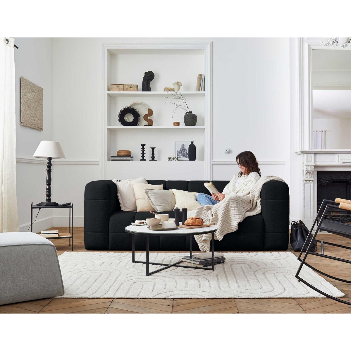 LISA DESIGN Suzano - canapé 3 places - en tissu