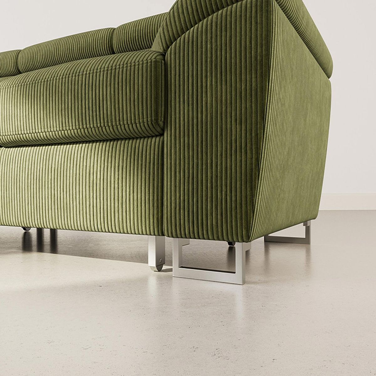 BEST MOBILIER Baoji - canapé d'angle gauche 5 places convertible avec têtières et coffre en velours côtelé