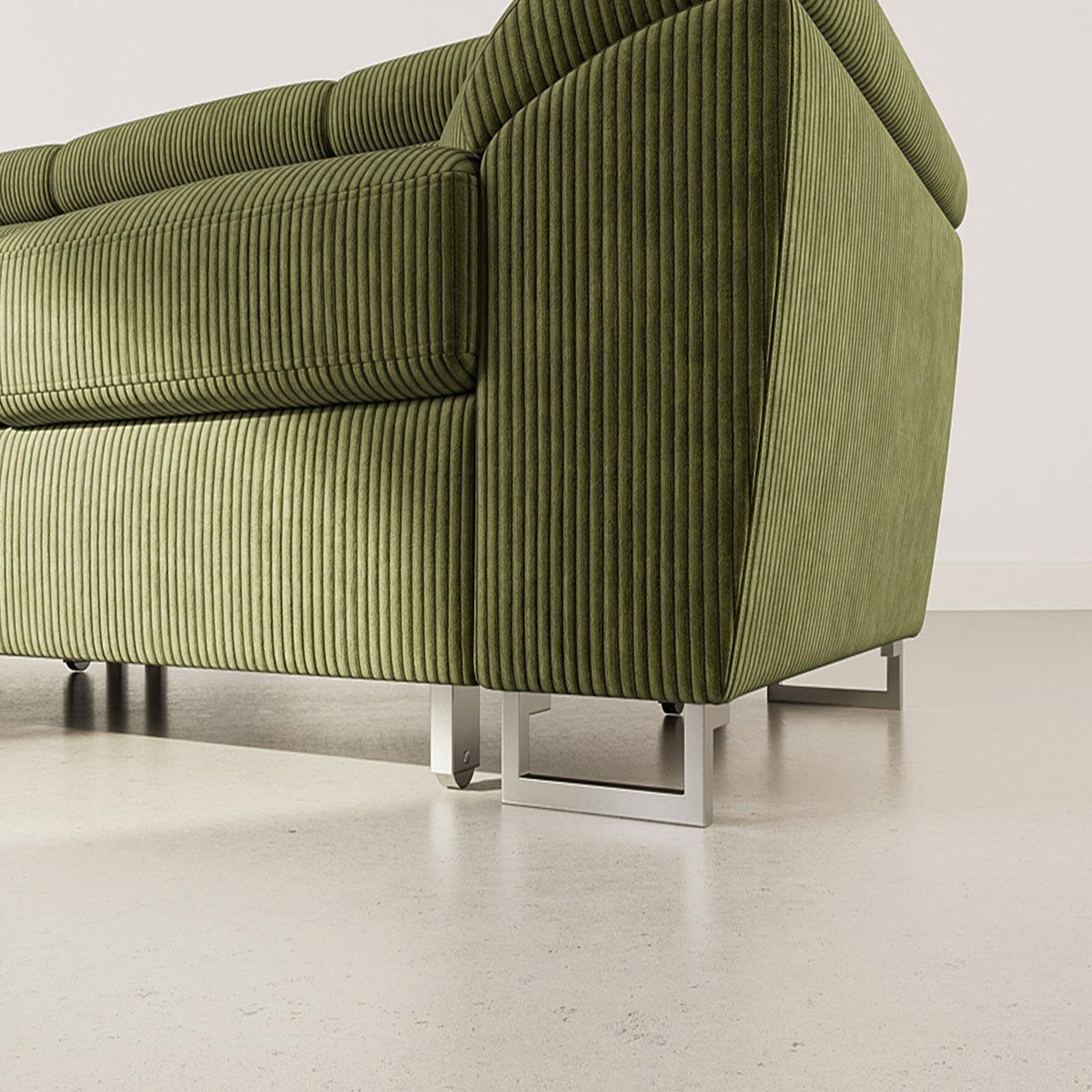 BEST MOBILIER Baoji - canapé d'angle gauche 5 places convertible avec têtières et coffre en velours côtelé