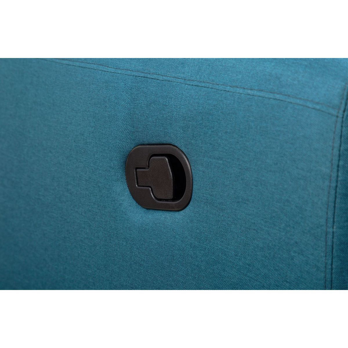 Canapé de relaxation  manuel 3 places en tissu  coloris bleu et pieds bois hêtre BERKAM