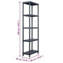 Voir la diapositive 6 : VIDAXL Etagere de rangement Noir 125 kg 60x30x180 cm Plastique
