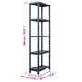 Voir la diapositive 6 : VIDAXL Etagere de rangement Noir 125 kg 60x30x180 cm Plastique