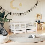 VIDAXL Cadre de lit enfant tiroirs blanc 70x140 cm bois de pin massif