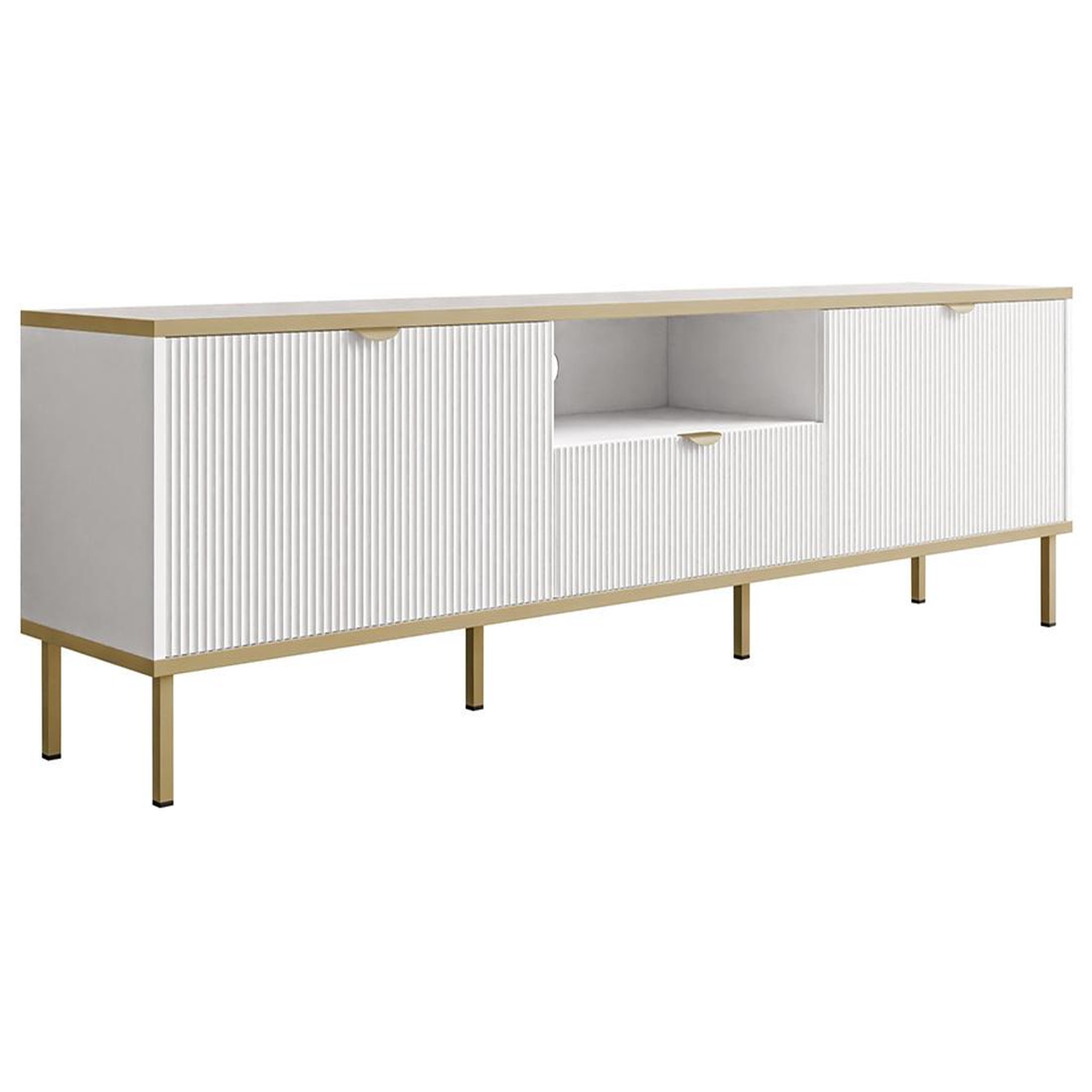 Voir la diapositive 2 : BEST MOBILIER Hope - meuble tv 181 cm - 2 portes et 1 tiroir