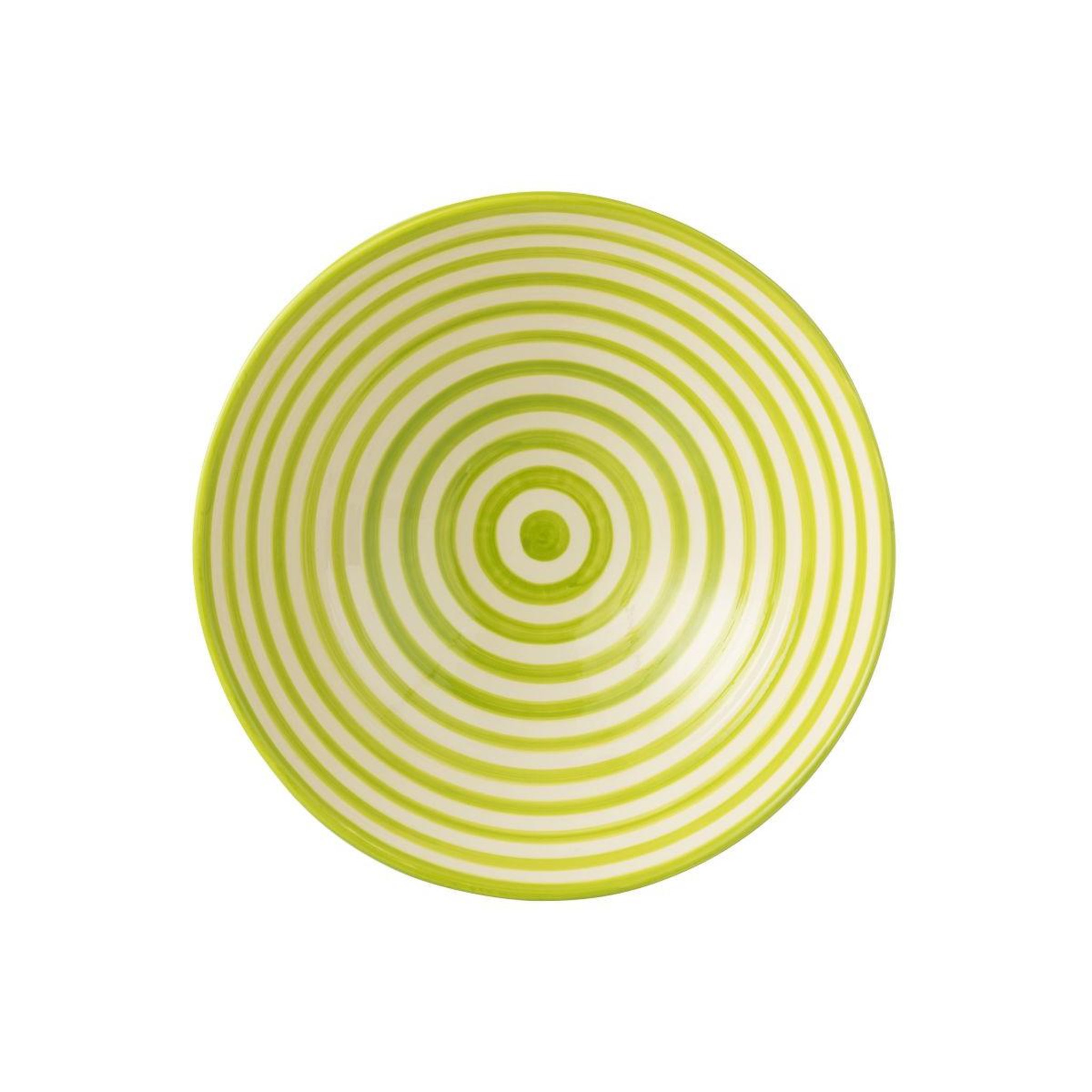 Voir la diapositive 2 : J-LINE Saladier en céramique  granada rayure  40cm vert