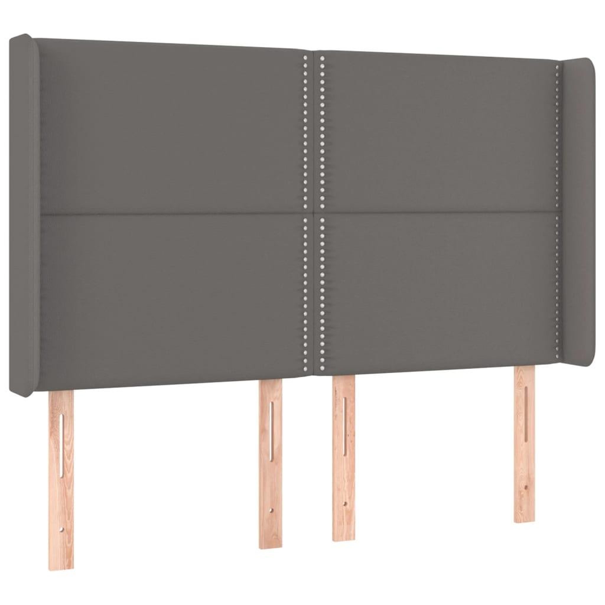 Voir la diapositive 2 : VIDAXL Tete de lit avec oreilles Gris 147x16x118/128 cm Similicuir
