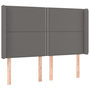 Voir la diapositive 2 : VIDAXL Tete de lit avec oreilles Gris 147x16x118/128 cm Similicuir