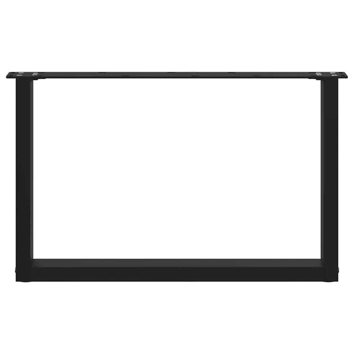 VIDAXL Pieds de table basse forme de U 2 pcs noir 70x(42-43) cm acier