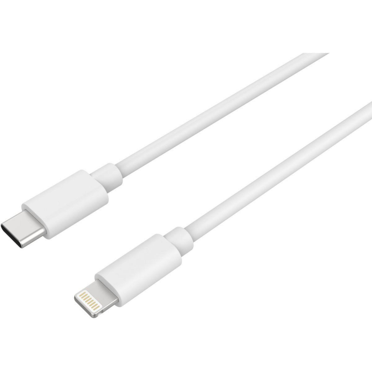ESSENTIEL B Câble Lightning vers USB-C 2M certifié Apple Blanc
