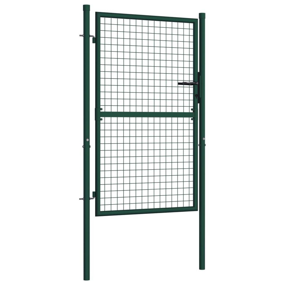 VIDAXL Portail de cloture acier 100x125 cm vert